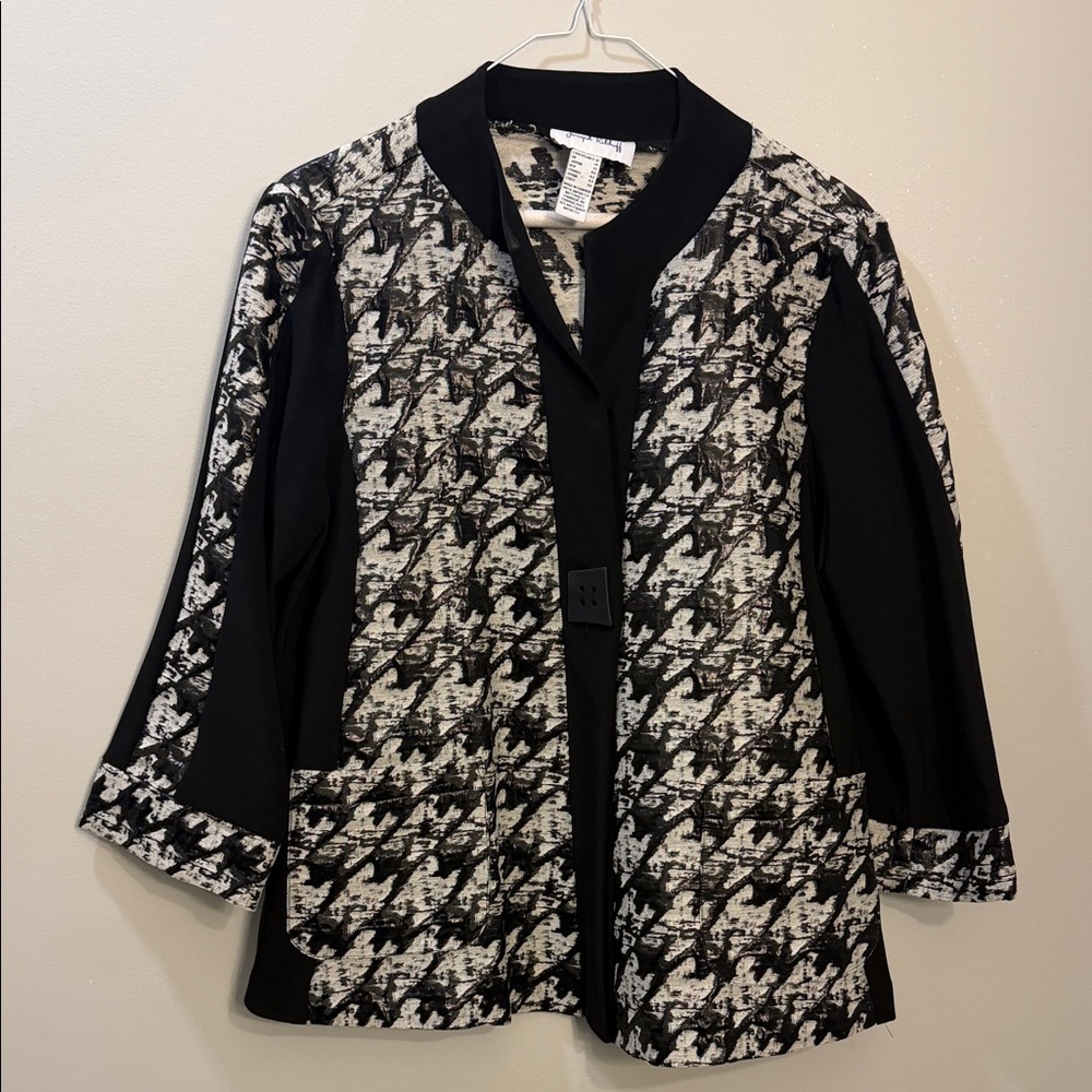 Joseph Ribkoff Black and White Patterned Jacket